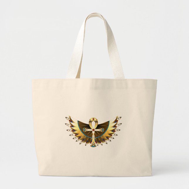 Grand Tote Bag Ankh or avec ailes (Devant)