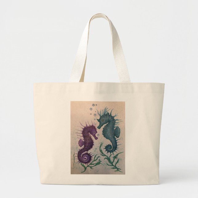 Grand Tote Bag Année des hippocampes (Devant)