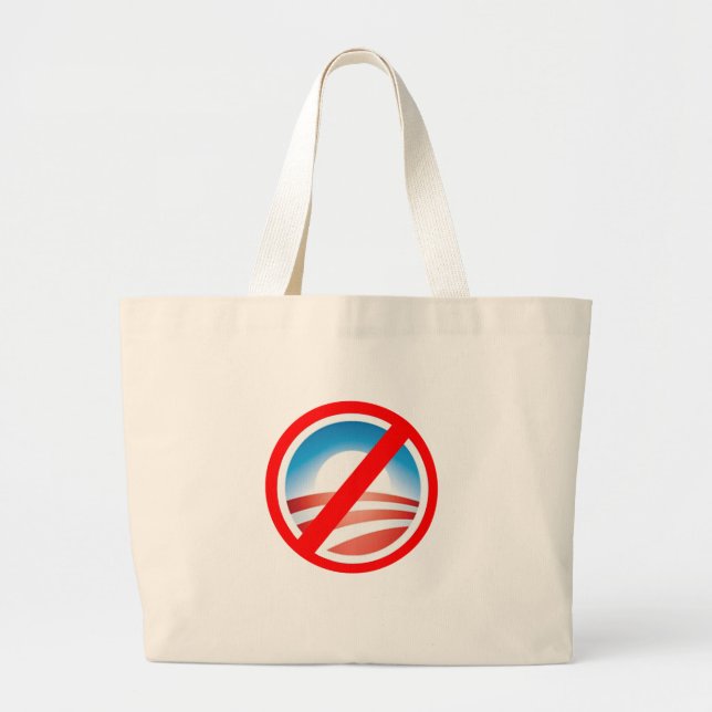 Grand Tote Bag Anti Obama T-shirts de NOBAMA, tasses, sweat - (Devant)