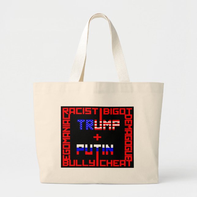 Grand Tote Bag Anti Trump+Poutine (Devant)