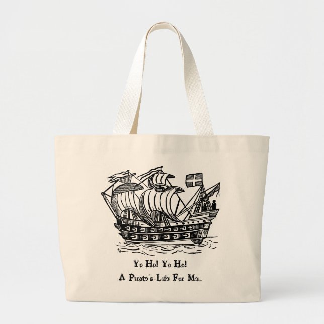 Grand Tote Bag Antique bateau pirate (Devant)