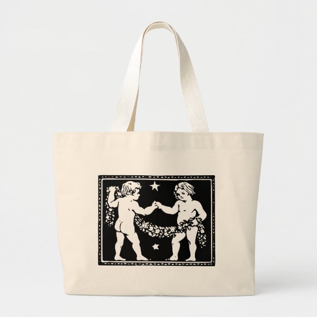 Grand Tote Bag Antique Renaissance médiévale Zodiac Gemini (Devant)