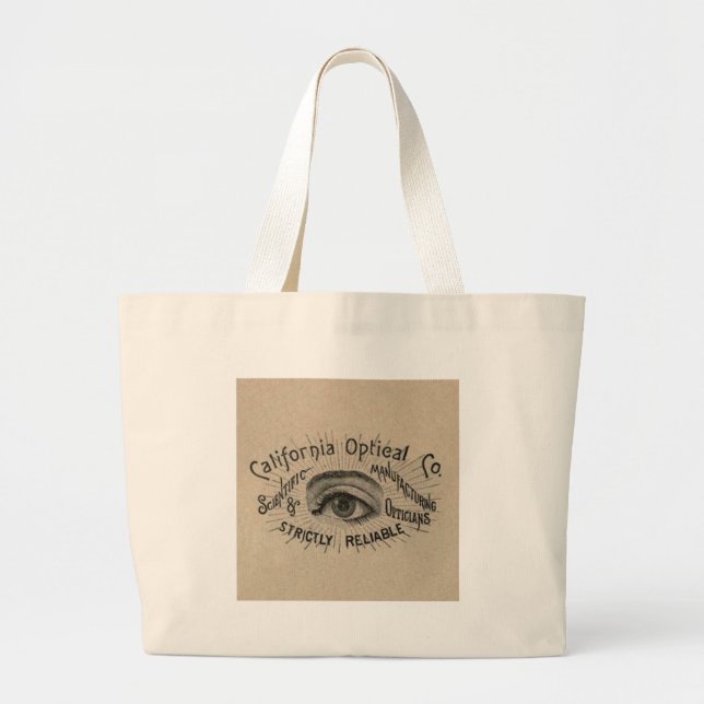 Grand Tote Bag Antiquité des yeux Publicité optique (Devant)