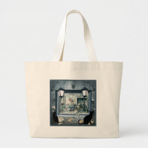Grand Tote Bag ANTON PIEK design de gants bleu foncé