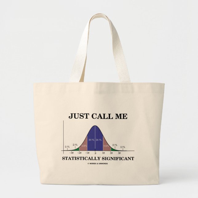 Grand Tote Bag Appelez-juste moi statistiquement significatif (Devant)