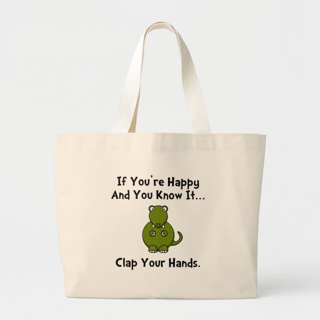 Grand Tote Bag Applaudissements de TRex (Devant)
