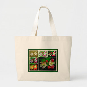 Grand Tote Bag Apple Blossom Collage - Photo numérique améliorée