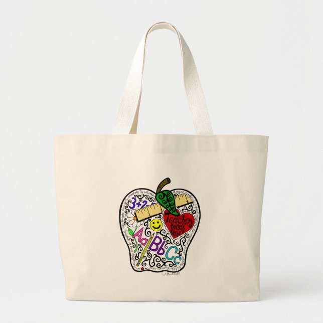 Grand Tote Bag Apple pour le professeur (Devant)