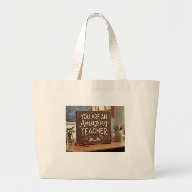 Grand Tote Bag Appréciation pour les enseignants (Devant)