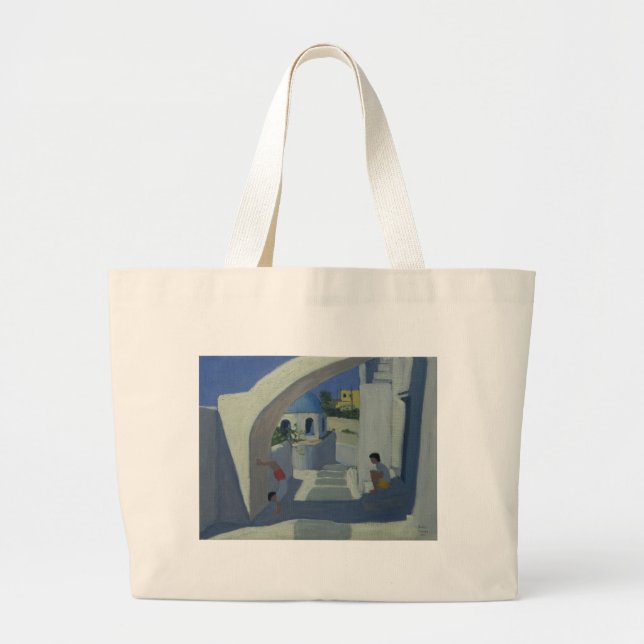 Grand Tote Bag Appui renversé Santorini (Devant)