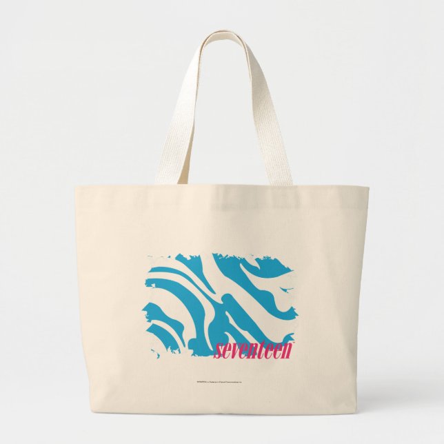 Grand Tote Bag Aqua 4 de zèbre (Devant)