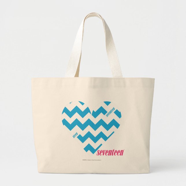 Grand Tote Bag Aqua 4 de zigzag (Devant)