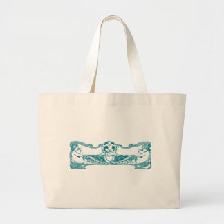 Grand Tote Bag Aqua Art Nouveau Mermaids