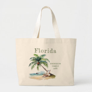 Grand Tote Bag Aquarelle Florida Beach Trip