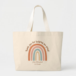 Grand Tote Bag Aquarelle moderne Rainbow Teacher Merci -