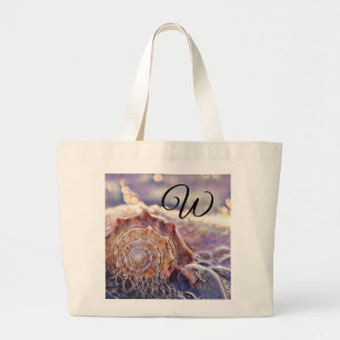 Grand Tote Bag Aquarelle vintage couleur rose pourpre