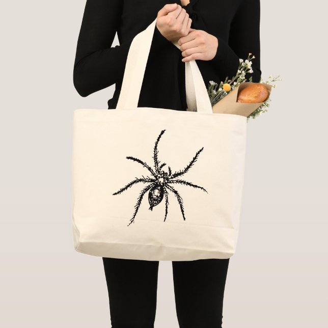 Grand Tote Bag Araignée effrayante pour Halloween (Devant (produit))