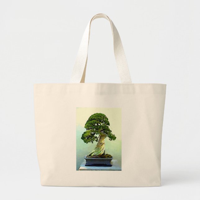 Grand Tote Bag Arbre de Cypress de bonsaïs (Devant)