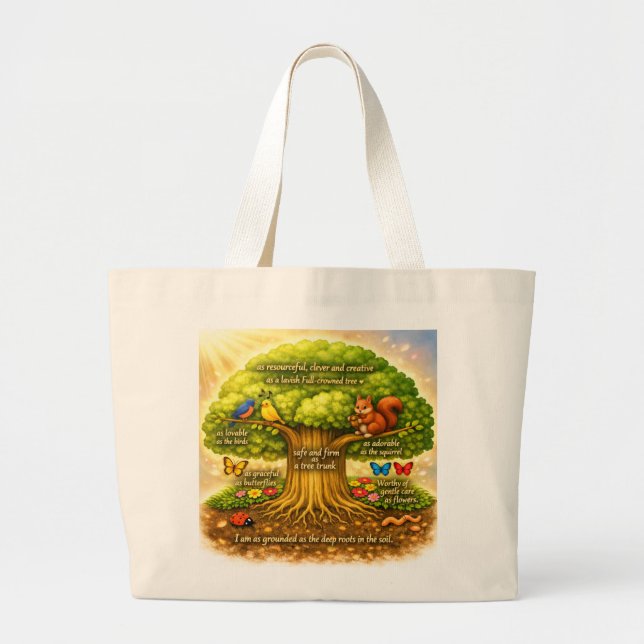 Grand Tote Bag Arbre de Vision Radieux  (Devant)