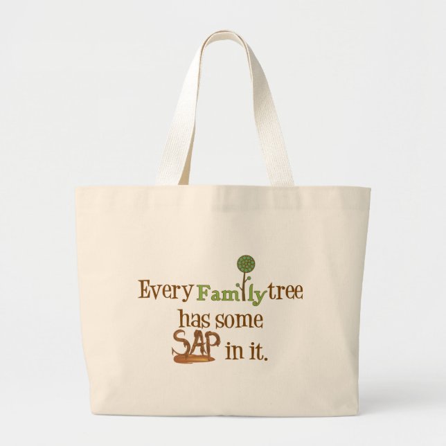 Grand Tote Bag Arbre familial amusant (Devant)
