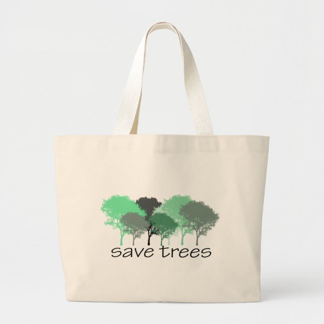Grand Tote Bag Arbre Hugger ! Conception mignonne d'arbres ! (Devant)