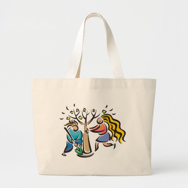 Grand Tote Bag Arbre plante A (Devant)