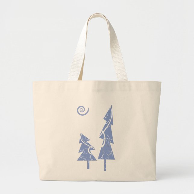 Grand Tote Bag Arbres de Noël (Devant)