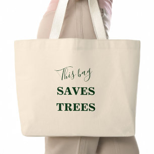Grand Tote Bag Arbres minimalistes modernes Planète Épicerie conv