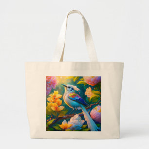 Grand Tote Bag Arc en arc-en-ciel Jay Imaginaire Bird