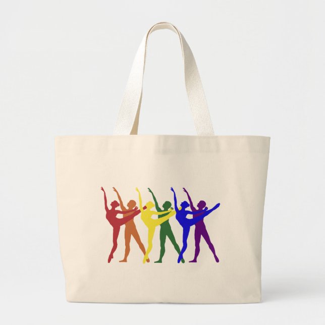 Grand Tote Bag Arc-en-ciel des danseurs (Devant)
