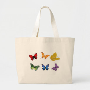 Grand Tote Bag Arc-en-ciel des papillons