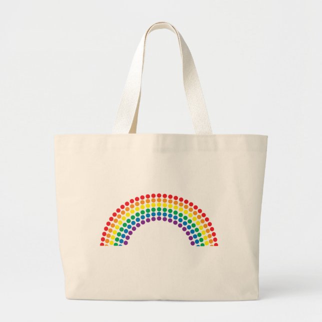 Grand Tote Bag Arc-en-ciel pointillé (Devant)