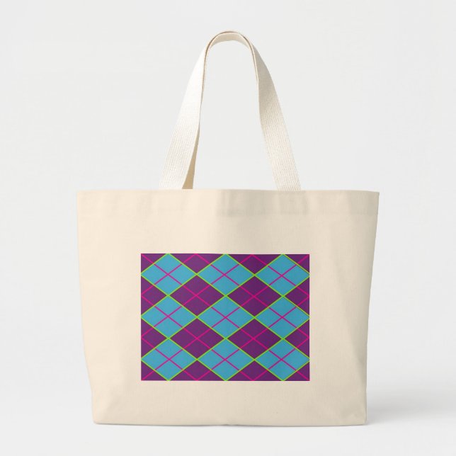 Grand Tote Bag Argyle background (Devant)