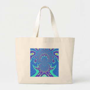 Grand Tote Bag Art bleu moderne