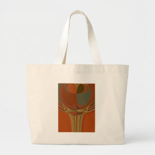 Grand Tote Bag Art contemporain africain Terre