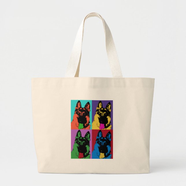 Grand Tote Bag Art de berger allemand (Devant)