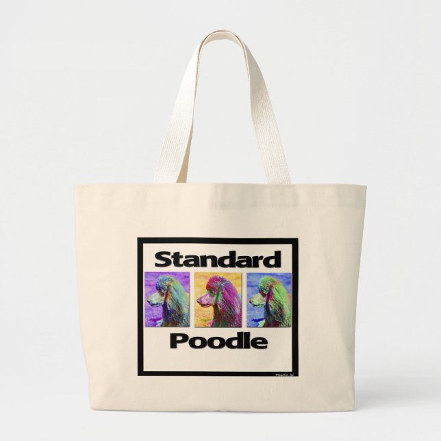 Grand Tote Bag Art de bruit de caniche standard (Devant)