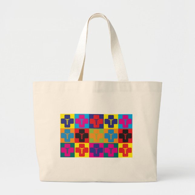 Grand Tote Bag Art de bruit de médecine (Devant)