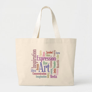 Grand Tote Bag Art de mot de l'inspiration de l'artiste créatif