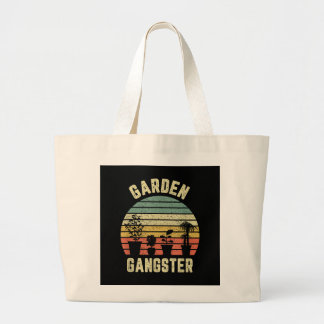 Grand Tote Bag Art de mots de gangster de jardin drôle 