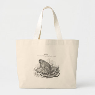 Grand Tote Bag Art de singe vintage 1800