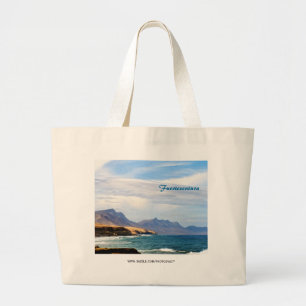 Grand Tote Bag Art de voyage sur la côte océanique de Fuerteventu