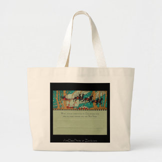 Grand Tote Bag Art déco Père Noël en ciel