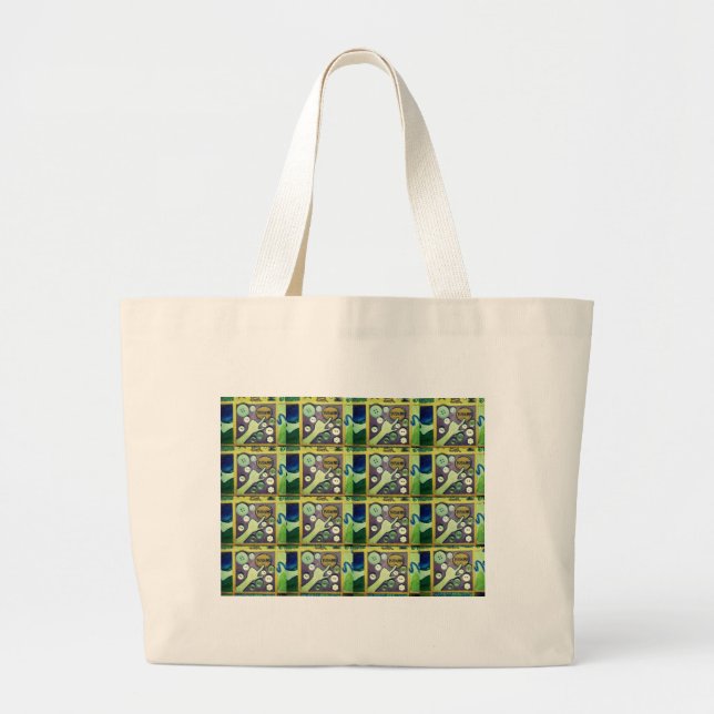 Grand Tote Bag Art Mosaïque Contemporain - Un Joueur (Devant)