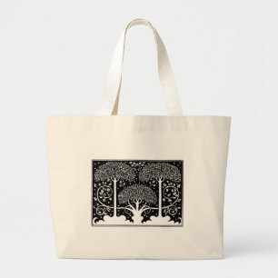 Grand Tote Bag Art Nouveau Tree Beardsley Motif