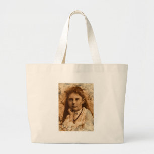 Grand Tote Bag Art numérique des yeux sourds