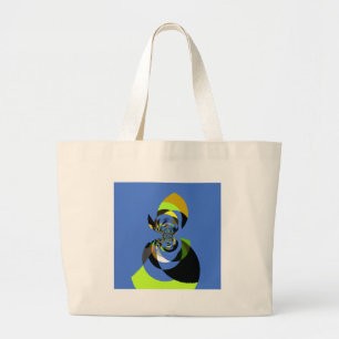 Grand Tote Bag Art Vector Design pour femme africaine Imprimer