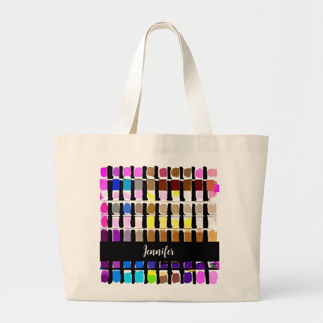 Grand Tote Bag Artiste de palette de couleurs d'aquarelles modern (Devant)