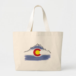 Grand Tote Bag Artistic Colorado flag mountain