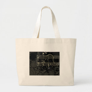 Grand Tote Bag Artwork Abstrait noir